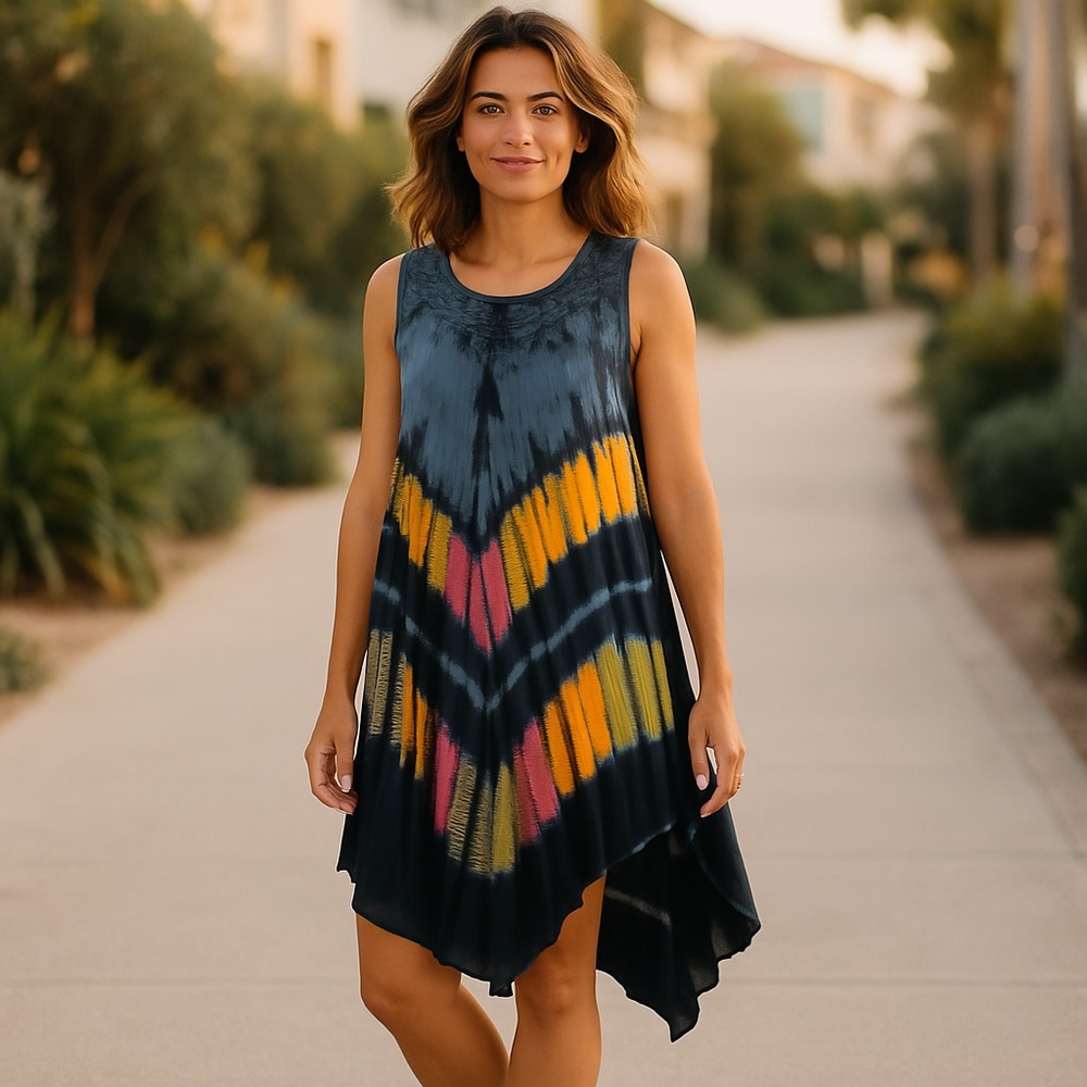 COAdvance Apparels - Tie Dye Dress Flowy Cover Up